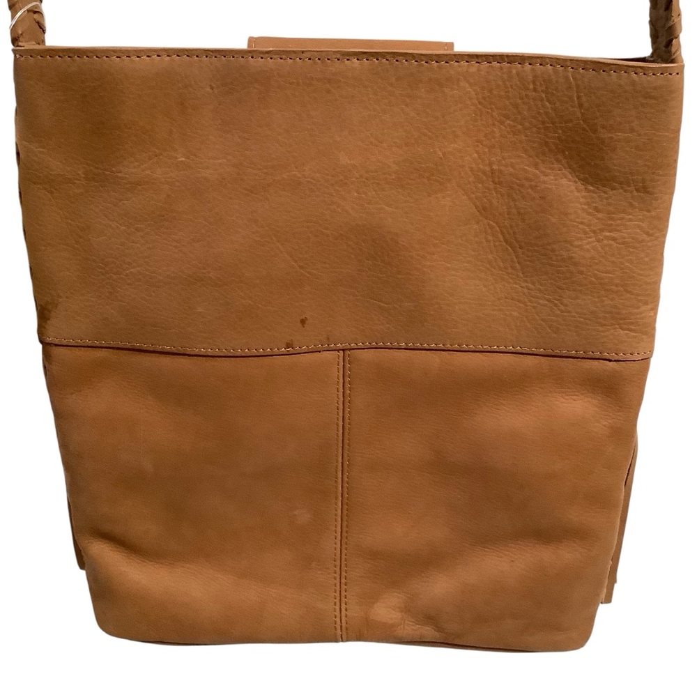 Fossil Vintage Tan Leather Saddle Fringe Bag Top Opening - Picture 4 of 11